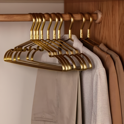 Elegant Anti-Slip Clothes Hangers Wooden Closet Organizer