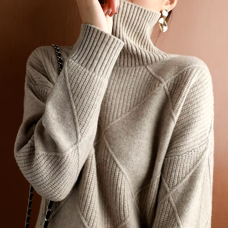 Women's Textured Turtleneck Sweater