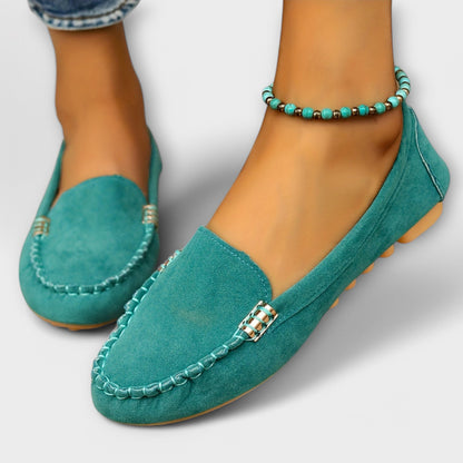 Women's Slip-On Loafers Stitched Leather