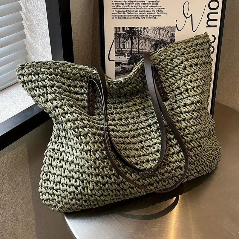 Alessia Women's Straw Beach Tote Bag Natural - Vonnera