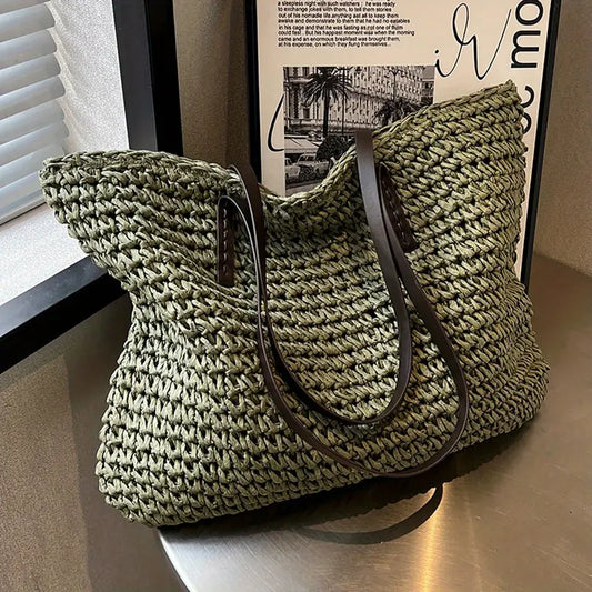 Alessia Women's Straw Beach Tote Bag Natural - Vonnera
