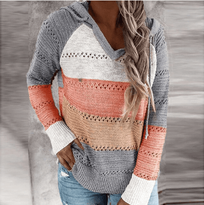 Women Striped Knit Sweater