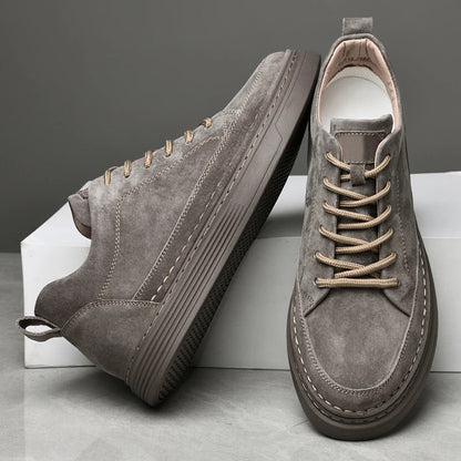 Men's Casual Lace Up Sneakers Contrast Sole Brown