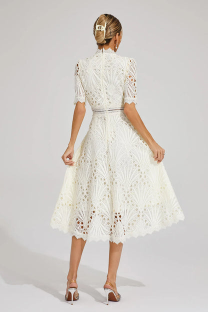 Women's Elegant Lace Midi Dress