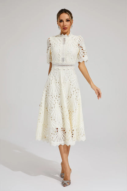 Women's Elegant Lace Midi Dress