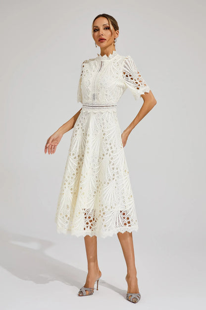 Women's Elegant Lace Midi Dress
