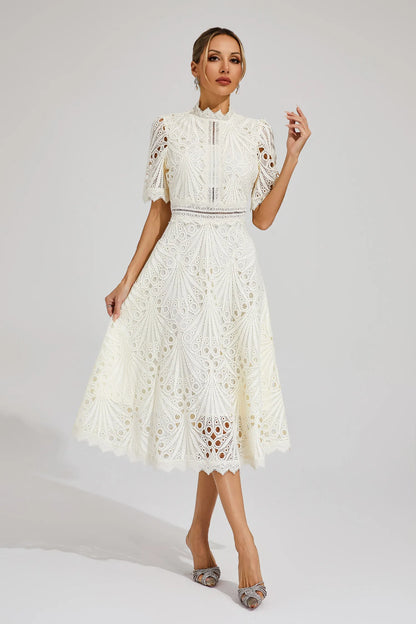 Women's Elegant Lace Midi Dress