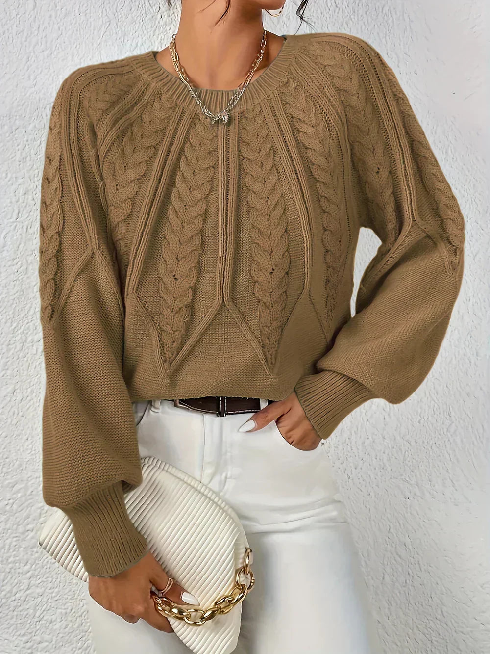 Women's Textured Crewneck Sweater