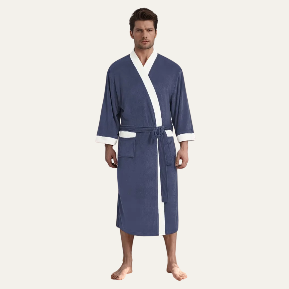 Men's Lightweight Spa Bathrobe Kimono Cotton
