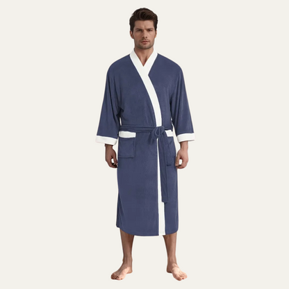 Men's Lightweight Spa Bathrobe Kimono Cotton