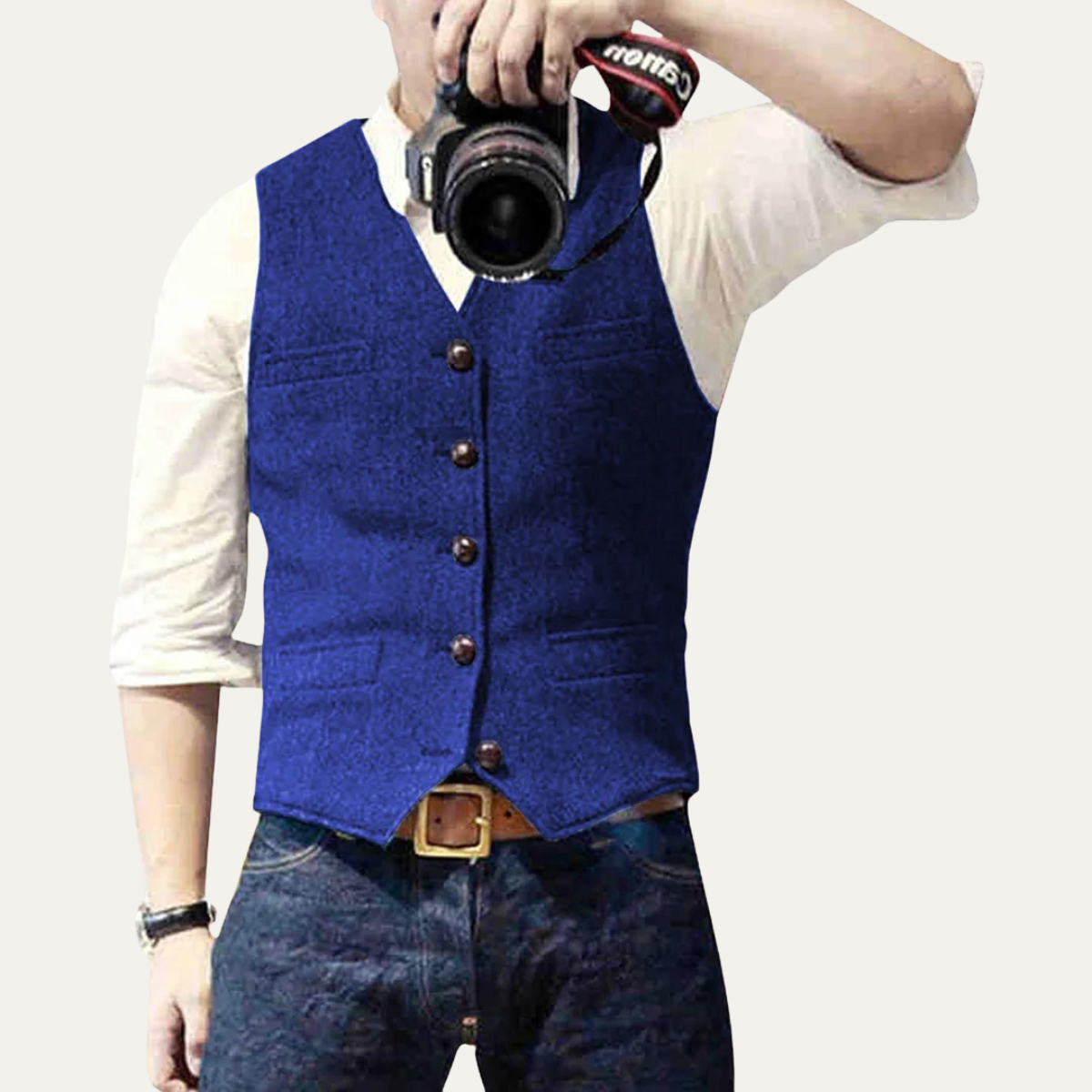 St Andrews Men's Vintage Button Up Vest