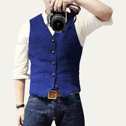 St Andrews Men's Vintage Button Up Vest