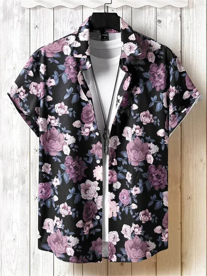 Men's Hawaiian Shirt 3D Floral Print Vibrant