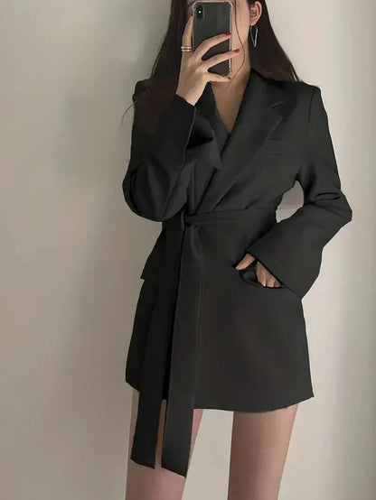 Women's Blazer Coat Wool Stylish Black