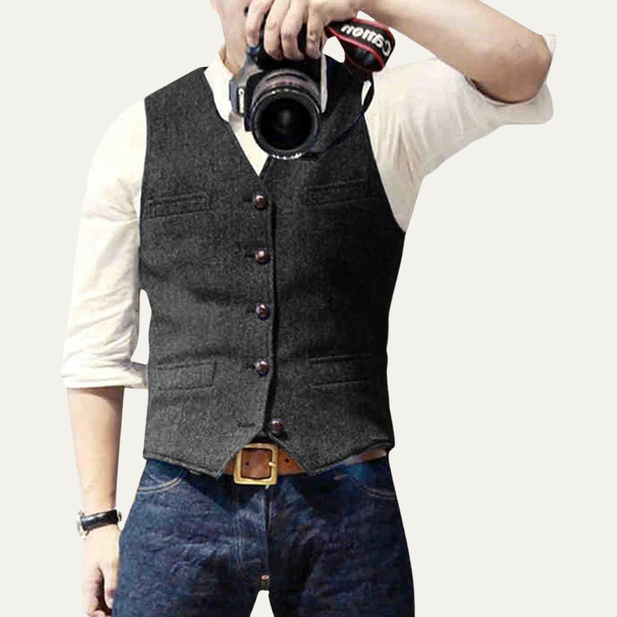 St Andrews Men's Vintage Button Up Vest