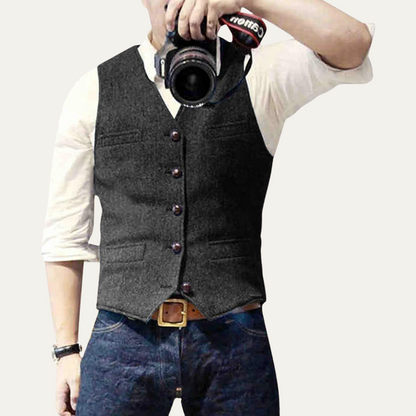 St Andrews Men's Vintage Button Up Vest