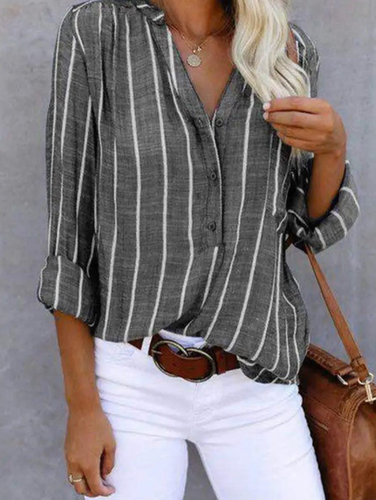 Women's Vertical Stripe Blouse - Vonnera