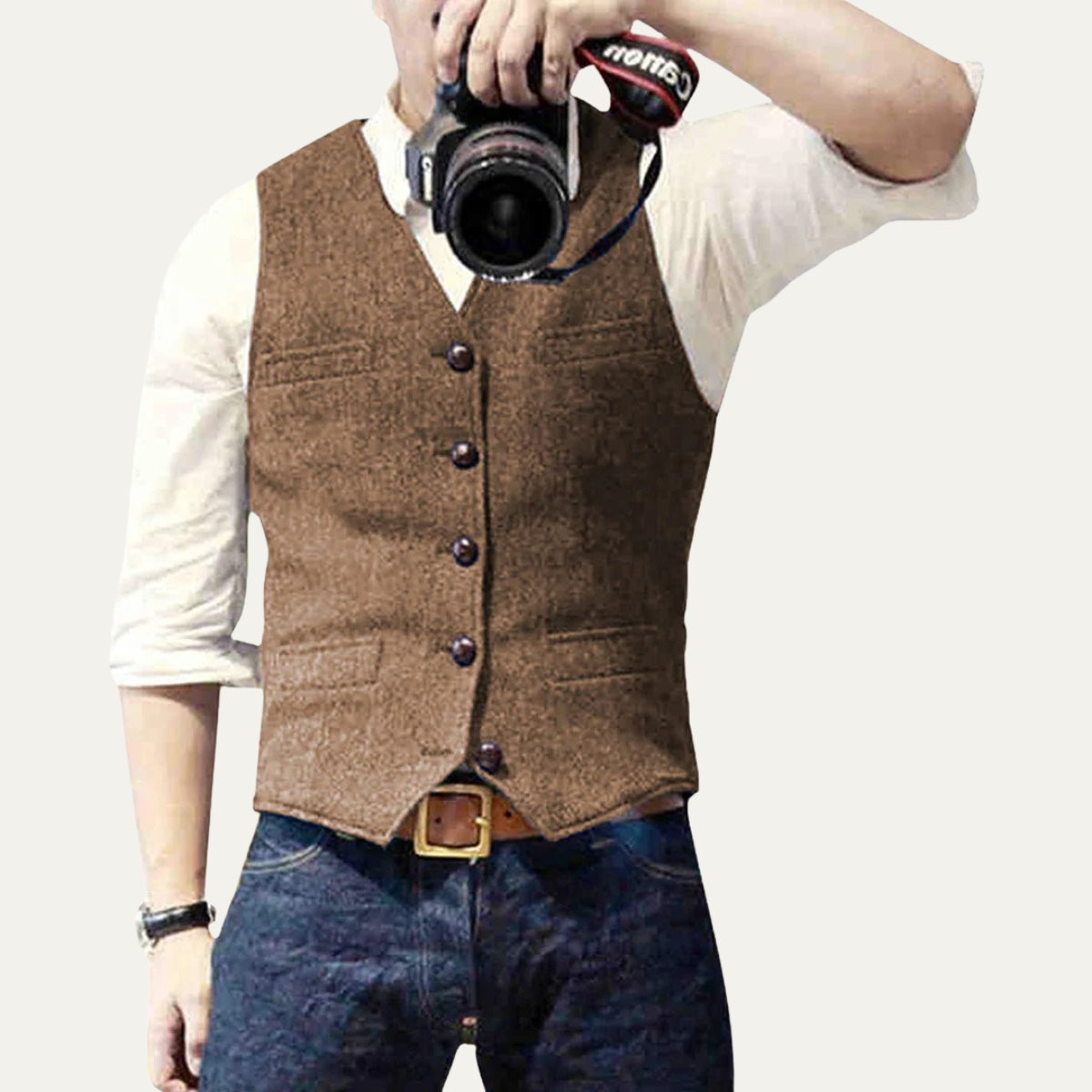 St Andrews Men's Vintage Button Up Vest