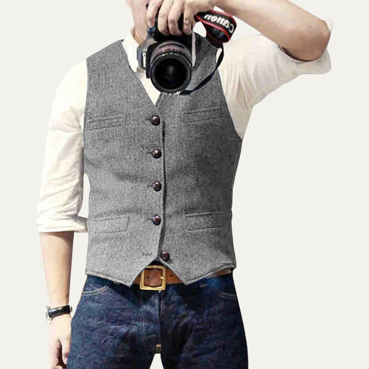 St Andrews Men's Vintage Button Up Vest