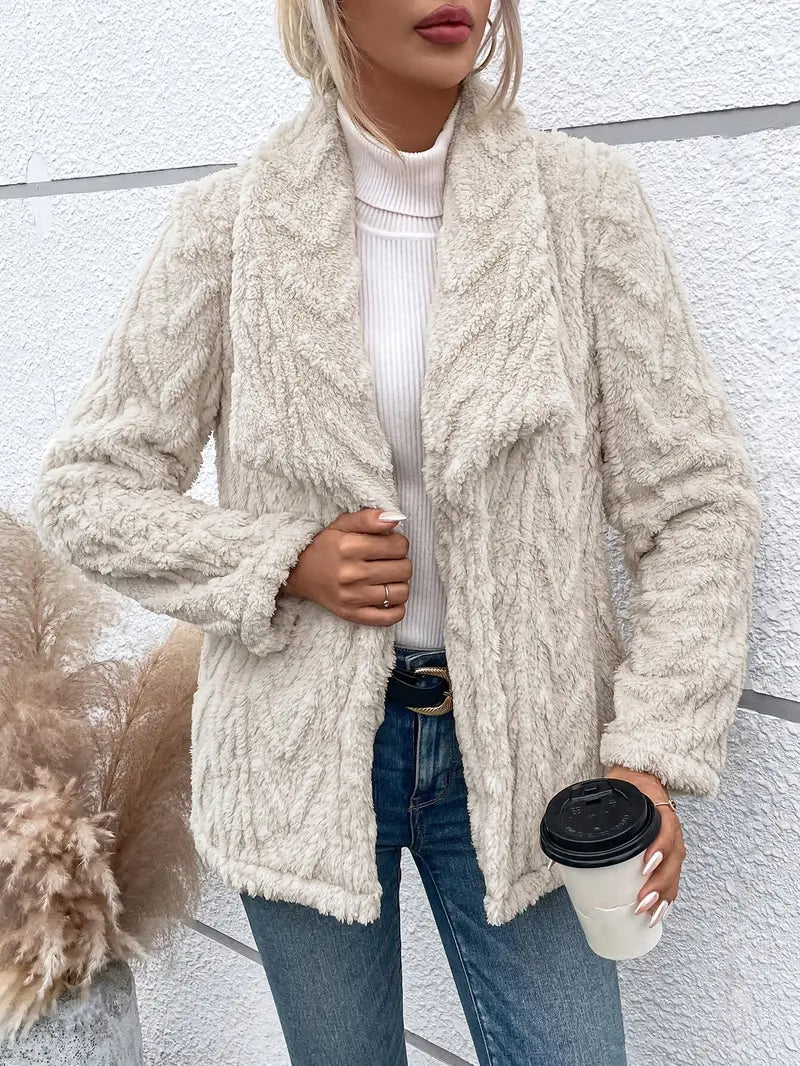 Women's White Fleece Jacket