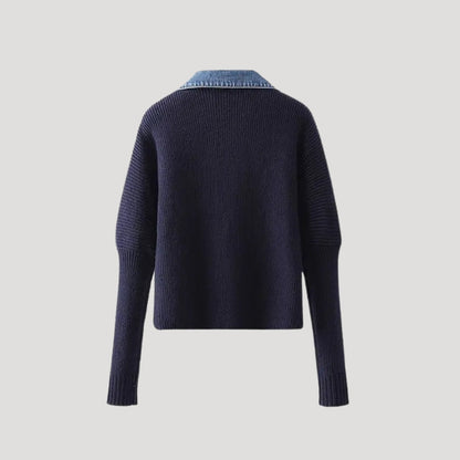 Women's Navy Cardigan Denim Finish