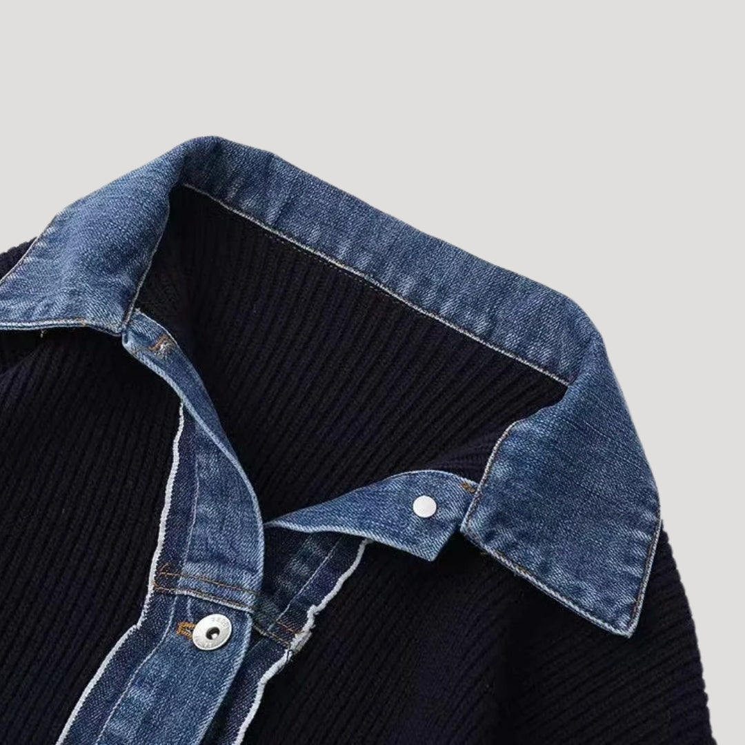 Women's Navy Cardigan Denim Finish