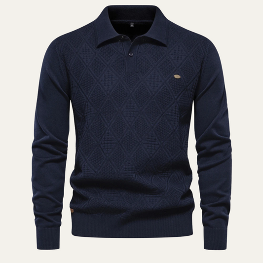 Kensington Men's Diamond Knit Polo Sweater - Vonnera