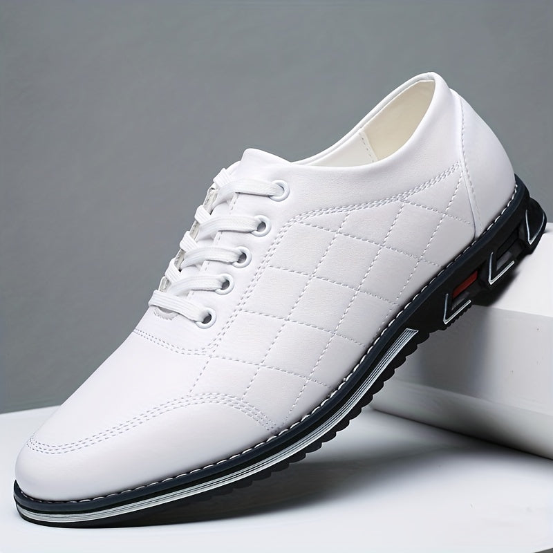 Men's Quilted Lace-Up Shoes Sport Sole Comfortable Casual