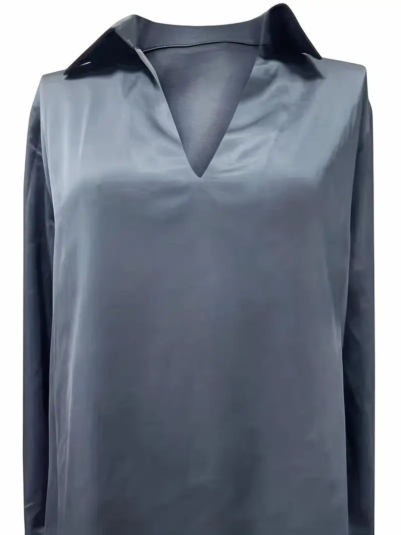 Women's Long Sleeve Blouse Draped Neck