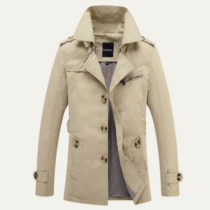 Men's Double Breasted Trench Coat Classic Wool - Vonnera
