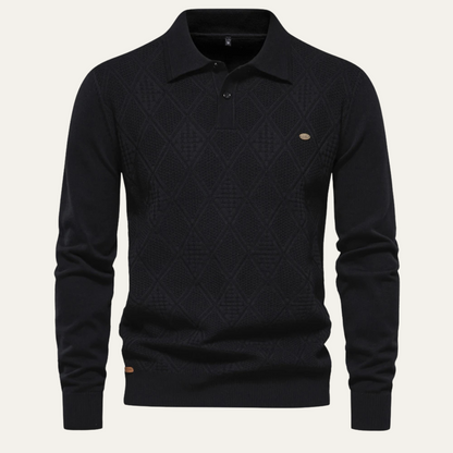 Kensington Men's Diamond Knit Polo Sweater