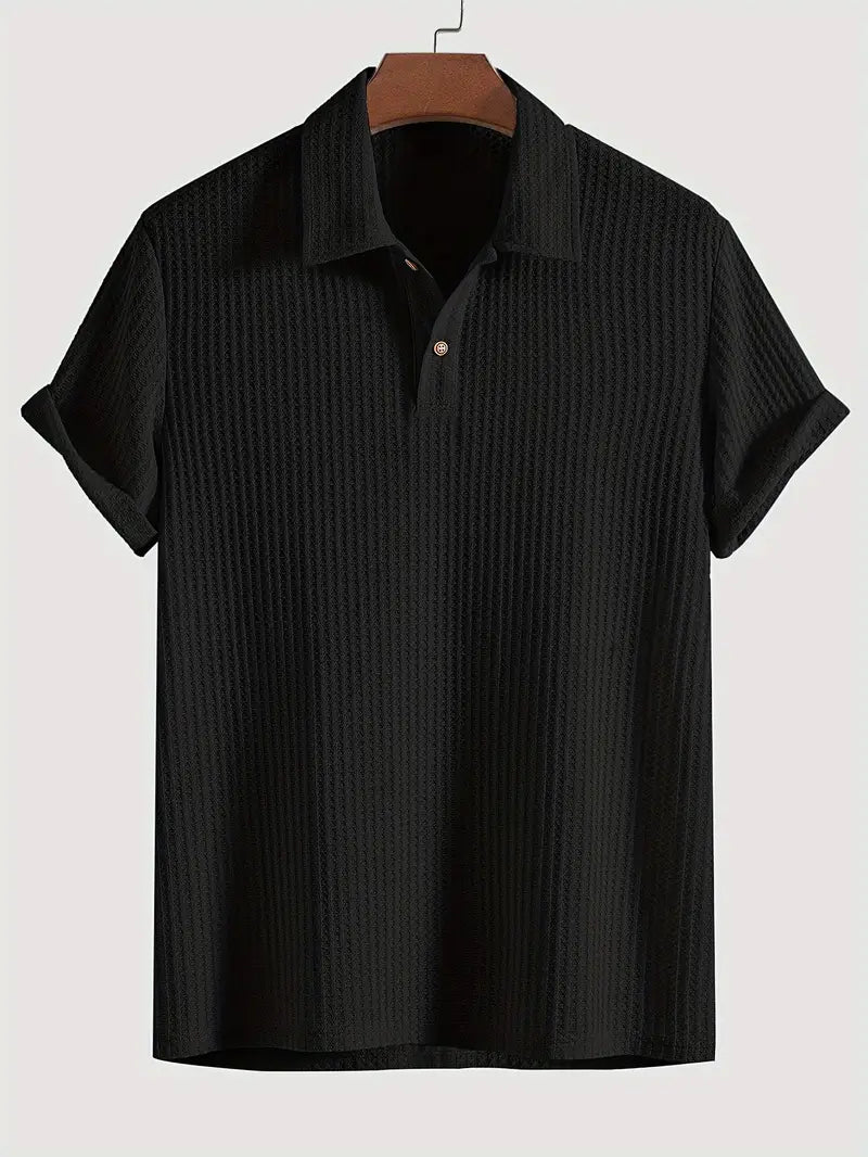 Men's Casual Polo Shirt Cotton Breathable Navy
