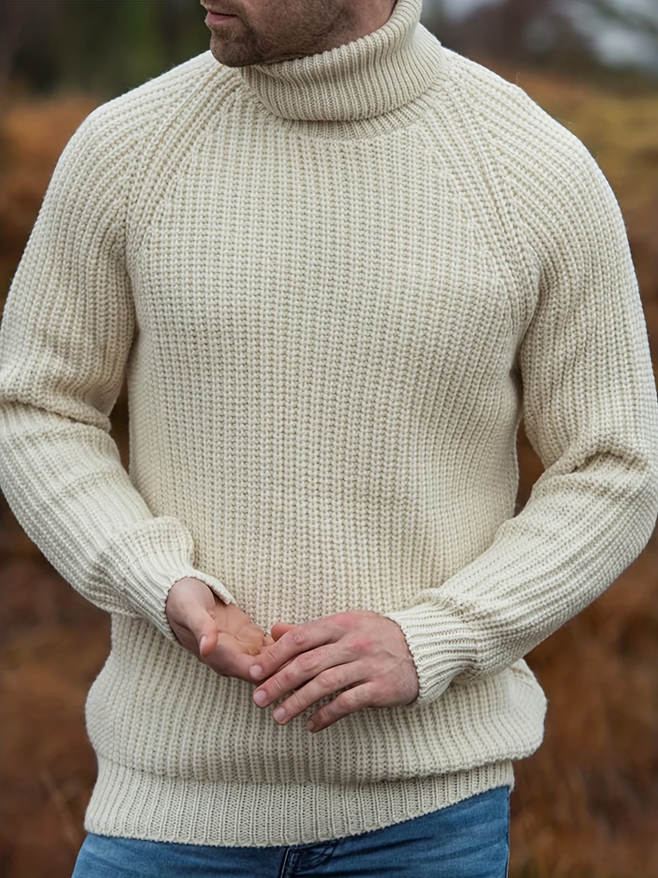 Men's Turtleneck Knit Sweater Autumn Winter