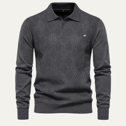 Kensington Men's Diamond Knit Polo Sweater
