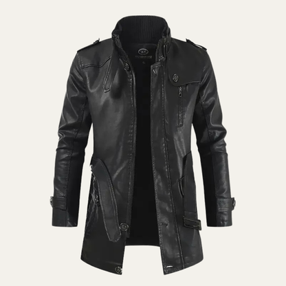 Men's Vintage Leather Jacket Thick Fleece Lined - Vonnera