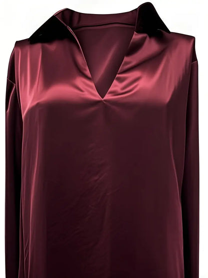 Women's Long Sleeve Blouse Draped Neck