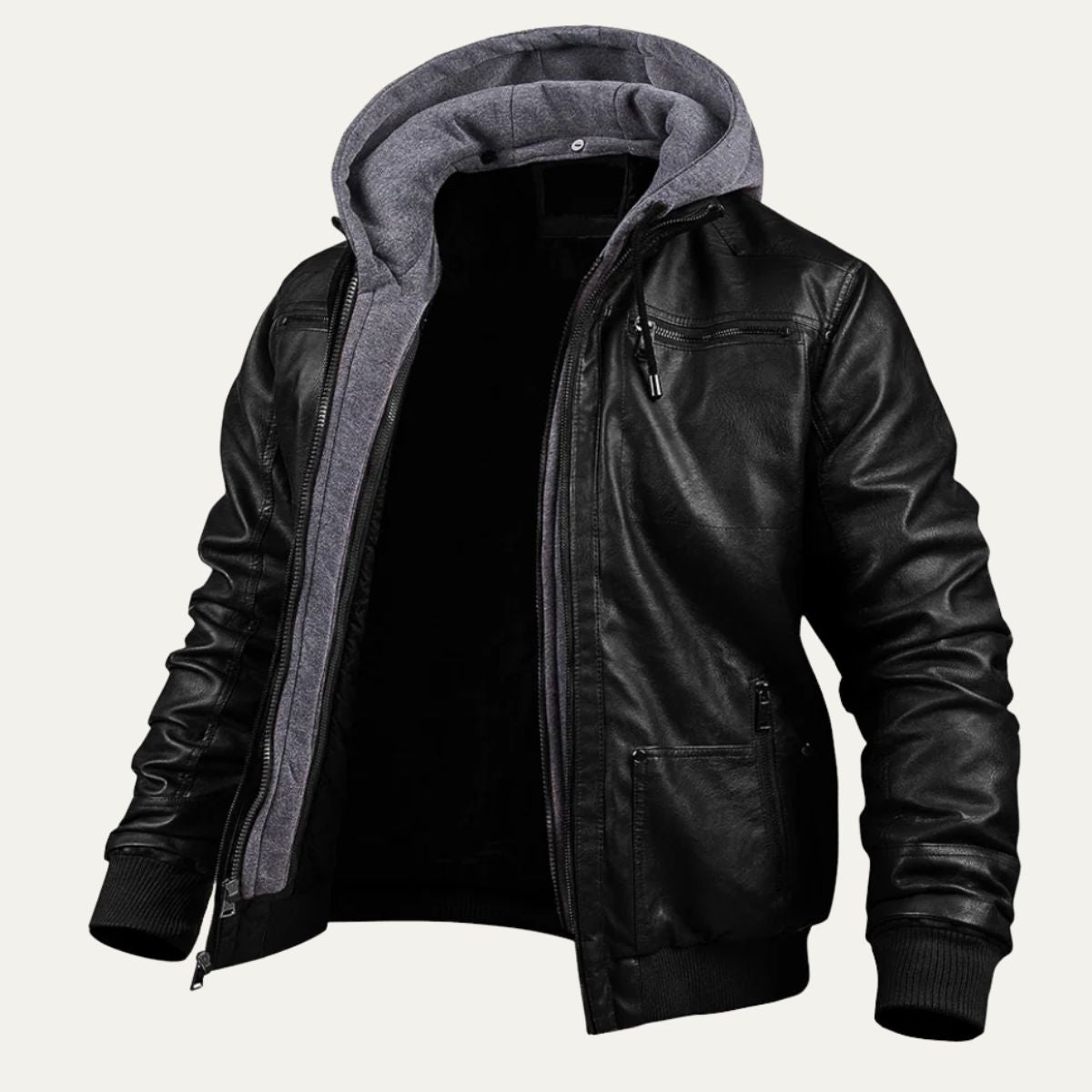 Men's Leather Jacket Modern Warm
