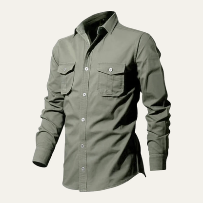Men's Retro Button Up Shirt Solid