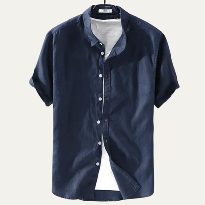 Men's Cotton Linen Shirt Relaxed Fit Lightweight