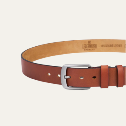 Men's Leather Classic Belt Durable Brown