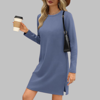 Women's Long Sleeve Round Neck Dress Comfortable