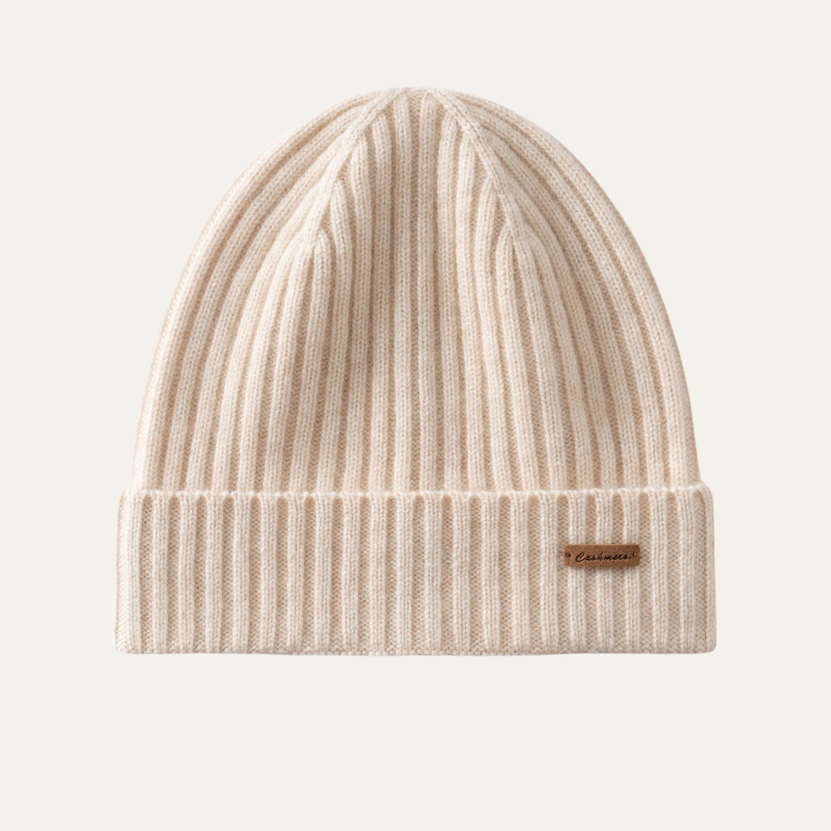Men's Cashmere Ribbed Beanie Black - Vonnera