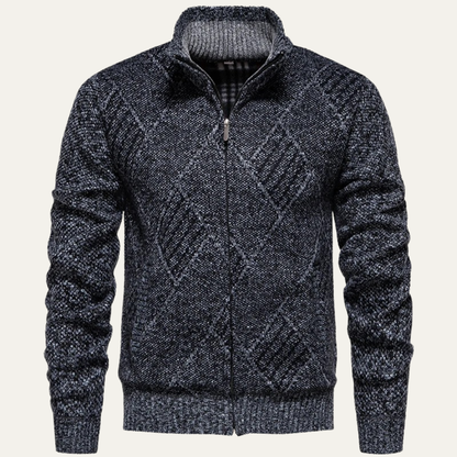 Men's Casual Knit Zip Jacket Winter