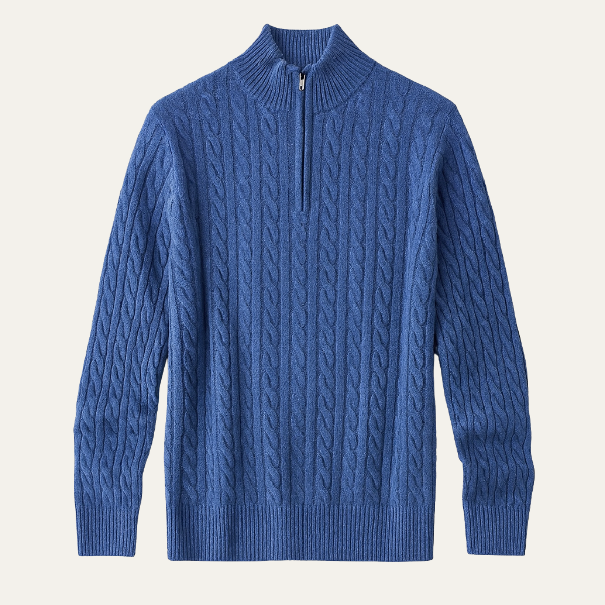 Men's Mock Neck Half Zip Sweater Warm Knit - Vonnera