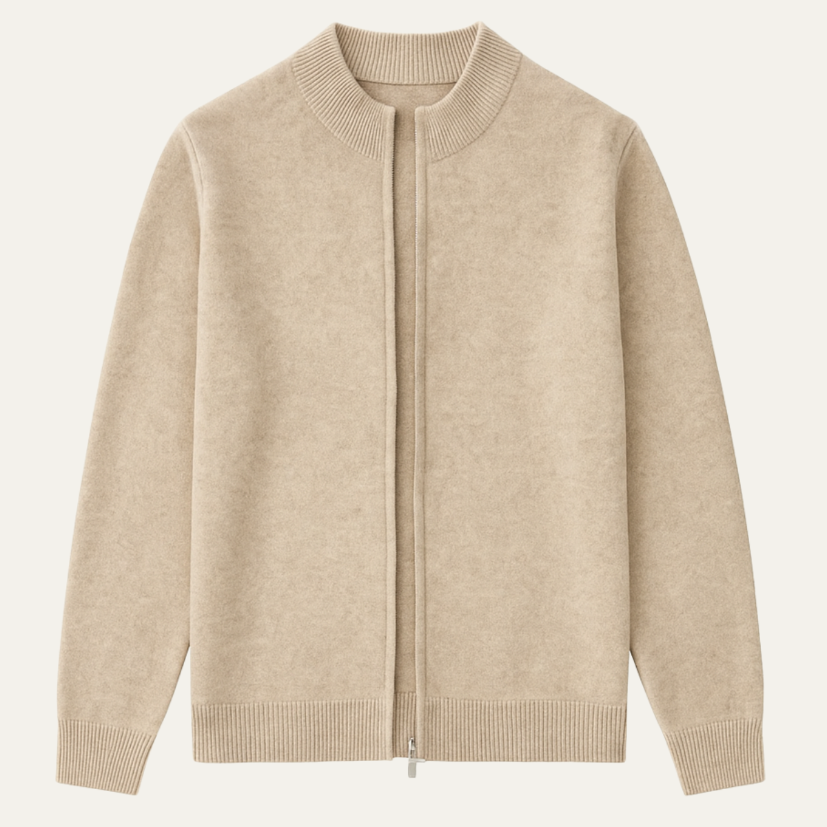Men's Soft Wool Zip Cardigan - Vonnera