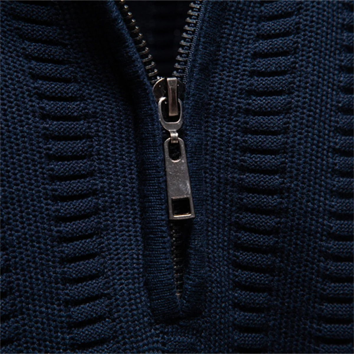 Men's Quarter Zip Winter Sweater Knit