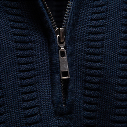 Men's Quarter Zip Winter Sweater Knit