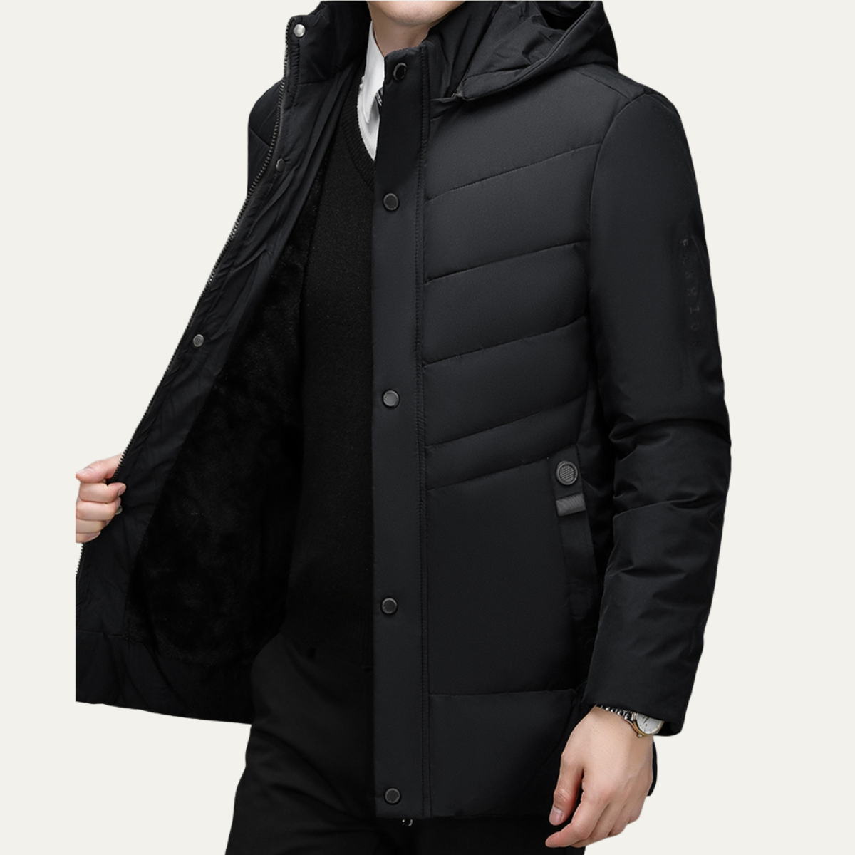 Men's Winter Puffer Jacket Warm Hooded