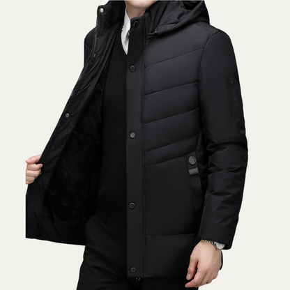 Men's Winter Puffer Jacket Warm Hooded