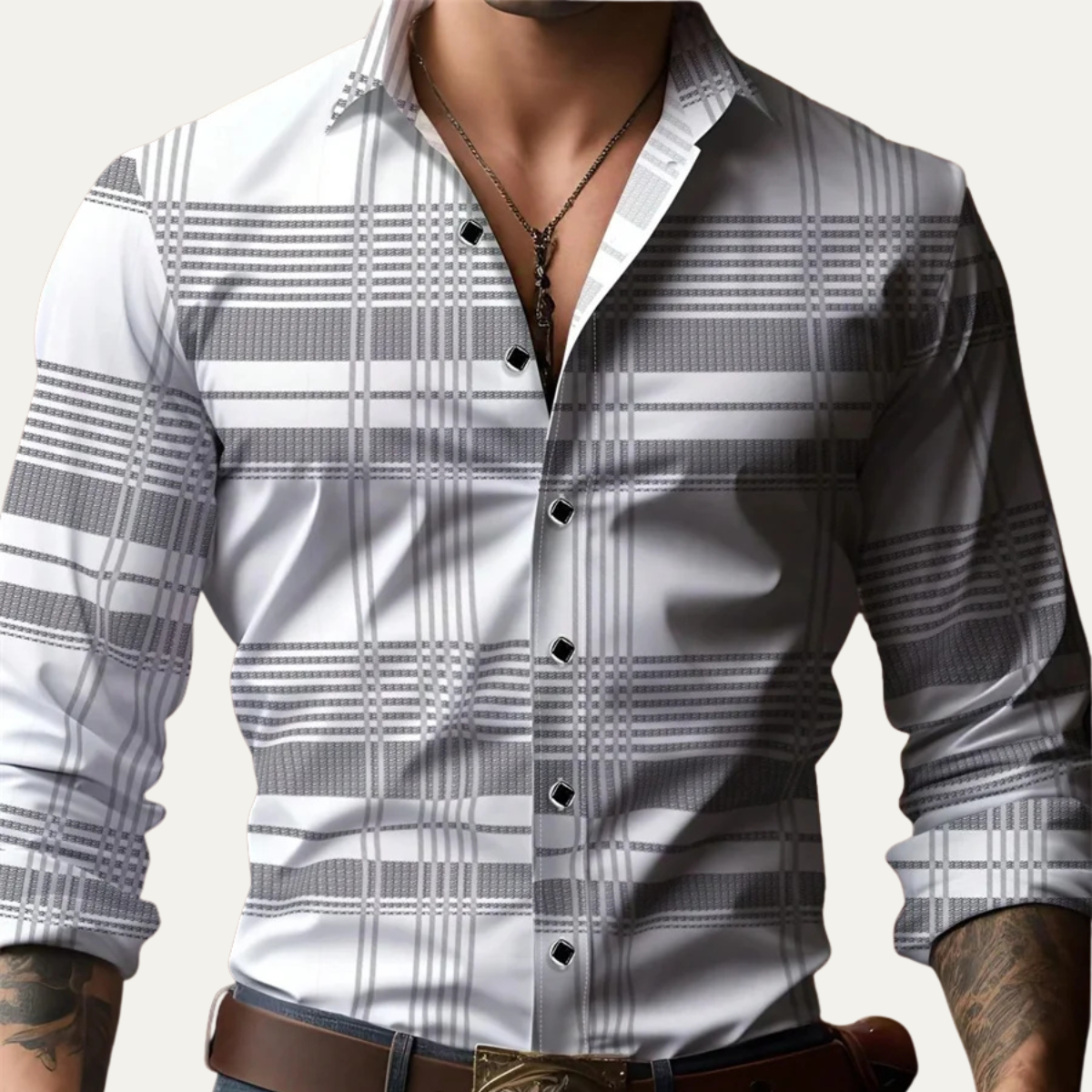 Men's Plaid Button Down Shirt Cotton Casual